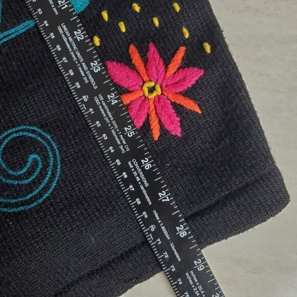 Vintage Hillary Paige‎ Cardigan Sweater Womens Large FlowersV-neck Art to wear - Picture 11 of 15